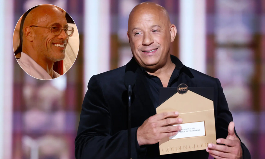 Vin Diesel chào Dwayne Johnson ở Quả cầu vàng sau nhiều năm bất hòa