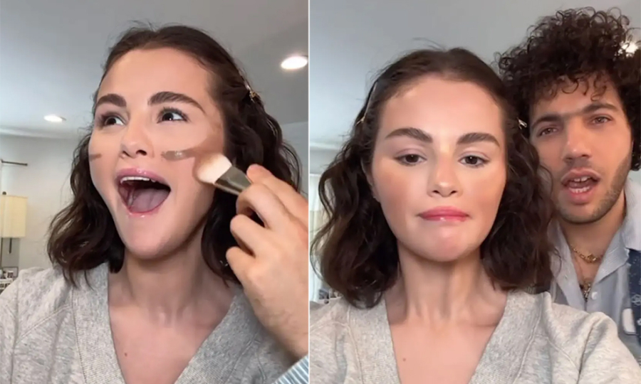 Nhan sắc Selena Gomez khi để bạn trai trang điểm