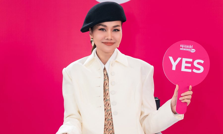Thanh Hằng diện đồ menswear chấm thi Vietnam's Next Top Model