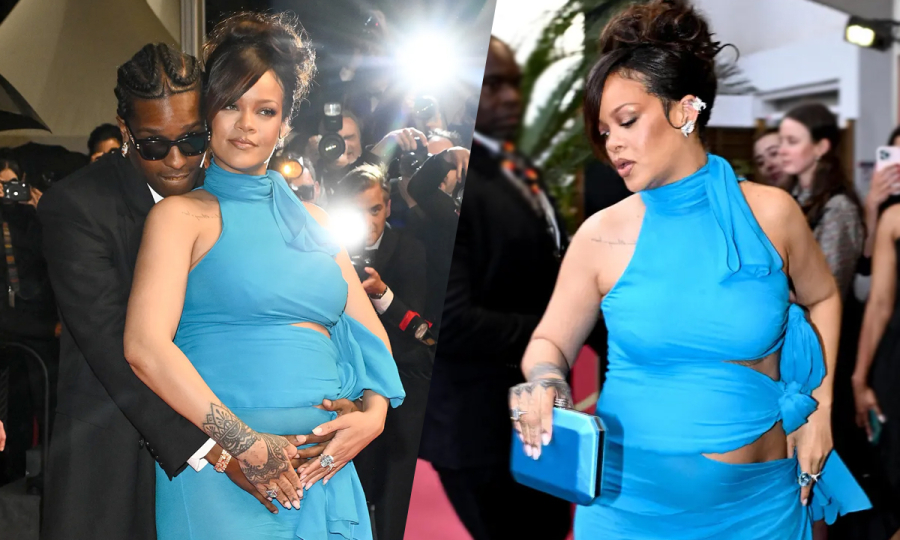 Tỷ phú Rihanna bế bụng bầu lên thảm đỏ Cannes