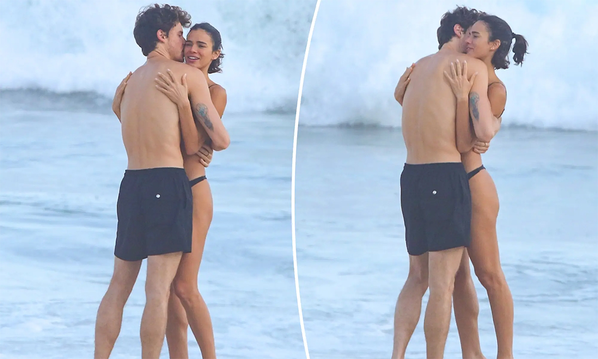 Shawn Mendes âu yếm bạn gái mới trên bãi biển