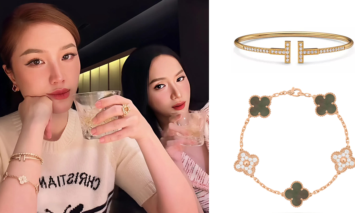 Bảo Thy đeo trang sức tiền tỷ đi ăn tối cùng bạn bè