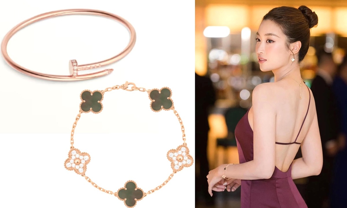 Đỗ Mỹ Linh đeo vòng tay hơn một tỷ đồng đi ăn tối